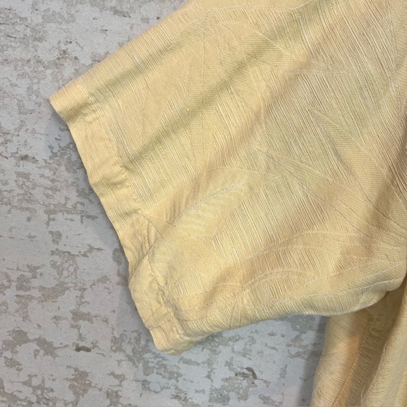 Island Shores 100% Washable Silk Pale Yellow Camp Shirt Sz L Beach Cruise Resort - Picture 7 of 16